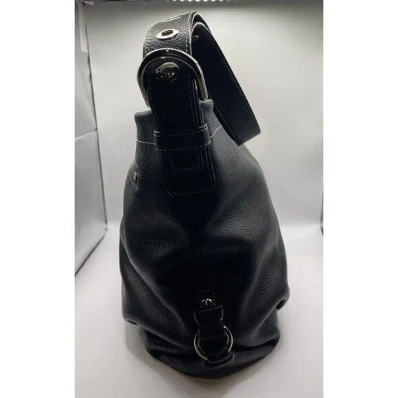 Coach 15064 Soho Black Pebbled Leather Convertible Crossbody Bag (Silver Buckle) - Picture 3 of 11